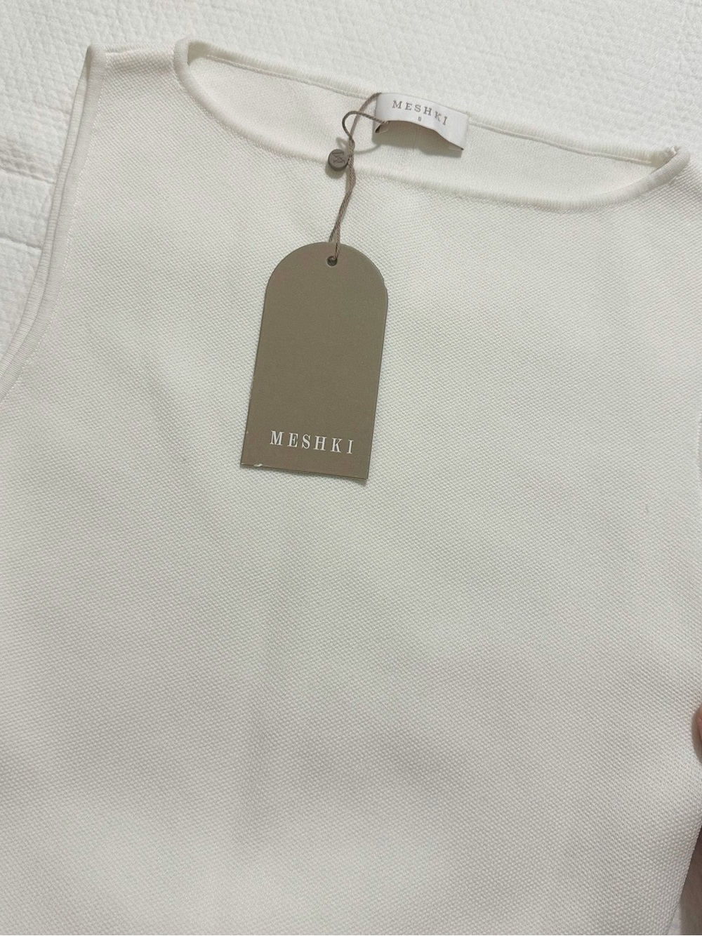 NWT💕 MESHKI Ashleigh Knit and Chiffon Mini Dress SMALL - Picture 4 of 8